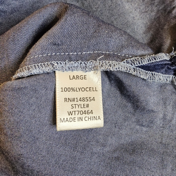 UNPUBLISHED Dark Chambray Sleeveles Tank with Textured Detail - Picture 5 of 5